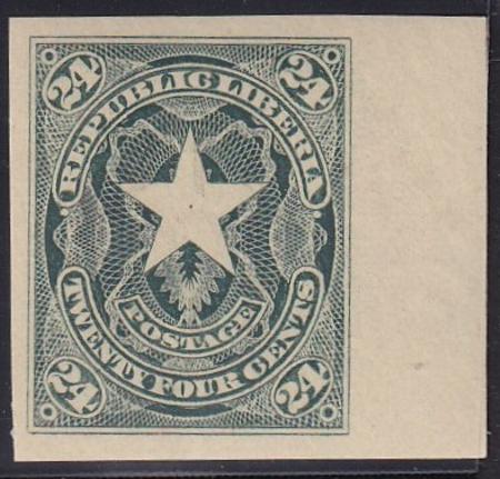 Liberia #36, 41, 43, 46, 48 MINT HINGED imperf values from set - scarce