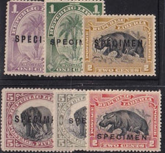 Liberia #54//63 var  6 values Hinged with specimen Overprint