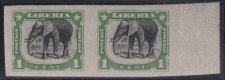Liberia #101b MINT HINGED imperf Margin pair Cat Value  $13.50