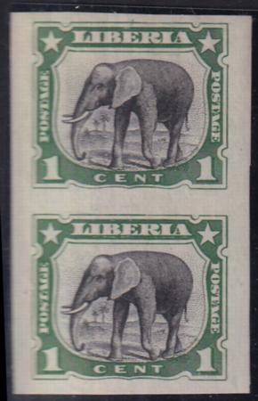 Liberia #101b MINT HINGED imperf pair Cat Value  $13.50