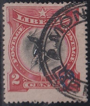 Liberia #102a USED HINGED cancelled inverted center Cat Value  $35