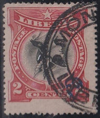 Liberia #102a USED HINGED cancelled inverted center Cat Value  $35