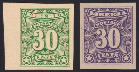 Liberia #108var MINT HINGED card proof & imperf