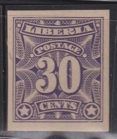 Liberia #108var MINT HINGED card proof & imperf