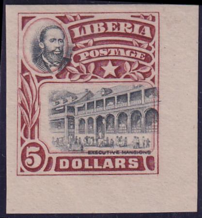 Liberia #113a MINT HINGED imperf margin single