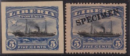 Liberia #117var   3 production proofs & specimen