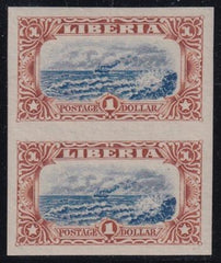 Liberia #173var MINT HINGED imperf pair