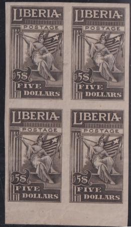 Liberia #176b MINT HINGED/ NH Double surcharge block 4. Cat Value  $80++