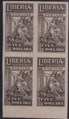 Liberia #176b MINT HINGED/ NH Double surcharge block 4. Cat Value  $80++