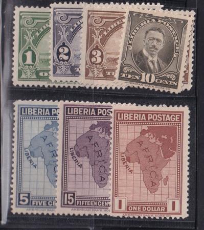 Liberia #230-6 MINT HINGED part OG on some Cat Value  $87.90