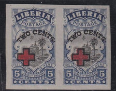 Liberia #B5a MINT HINGED imperf pair Cat Value $19