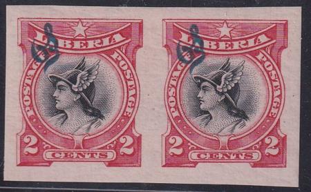 Liberia #O47var MINT Hinged imperf pair