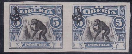 Liberia #O48var MINT HINGED imperf pair