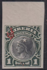Liberia #O56var MINT HINGED imperf margin single - signed Sheriden
