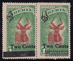 Liberia #O155b+156 MINT HINGED nice se tenant pair