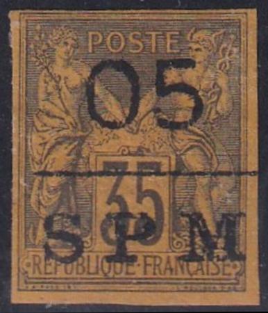 St Pierre and Miquelon #4 MINT Hinged F-VF Cat Value $160