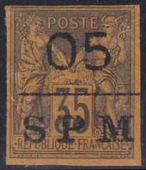 St Pierre and Miquelon #4 MINT Hinged F-VF Cat Value $160