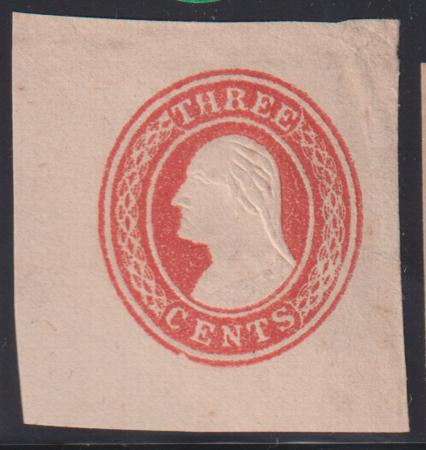 US Postal Stationery and Cut Squares #U1 MINT  VF  Appearance but tear at right and light creasing UR Cat Value: $350