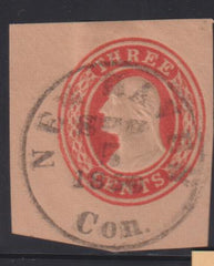 US Postal Stationery and Cut Squares #U6 Used  F - VF New Haven, CT Full cds 9/5/1859 Cat Value: $100