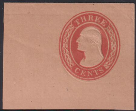 US Postal Stationery and Cut Squares #U10 MINT  XF FC 54x43  mm Double embossing error over 1 mm down. Unusual and rare!