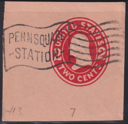 US Postal Stationery and Cut Squares #U413f USED  SUPERB  Cat Value: $45