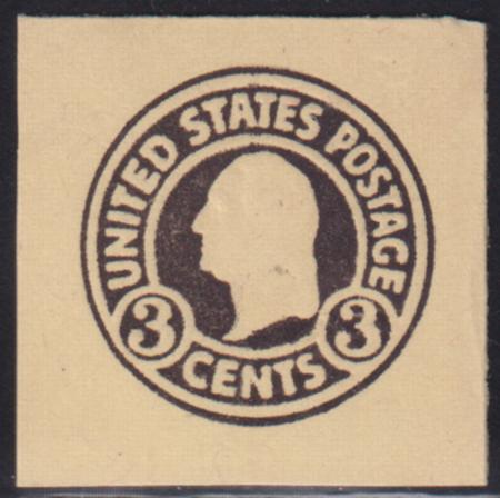 US Postal Stationery and Cut Squares #U437h MINT    VF  Error in black on Amber  Cat Value: $190