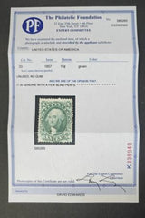 US Classics #33 Mint NG F Sound. Cert mentions a few natural blind perfs, very fresh for this scarce unused stampCat Value: $2000