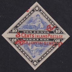 Liberia 070/1 var VF-XF No Gum Imperf pair, shifted surcharge