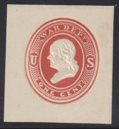 US Postal Stationery and Cut Squares #UO45   XF PFC in error book  Cat Value: $750