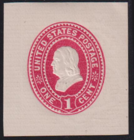 US Postal Stationery and Cut Squares #E83Ba   SUPERB Carmine trial color proof Purcell Envelope Co.  Cat Value: $100