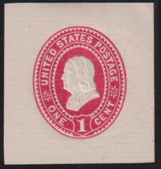 US Postal Stationery and Cut Squares #E83Ba   SUPERB Carmine trial color proof Purcell Envelope Co.  Cat Value: $100