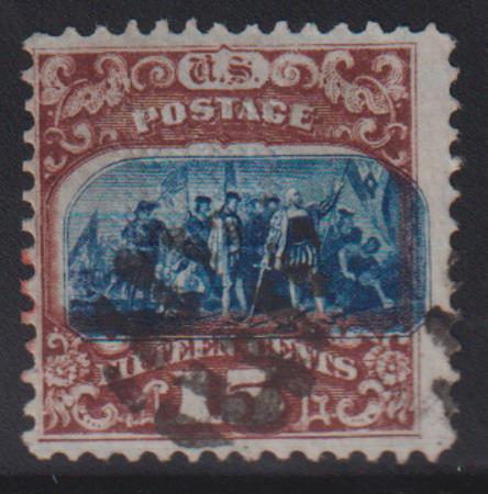 US 1869 Pictorials #119 Used F Rich colors, light cancel, nice vignette shift Cat Value: $190