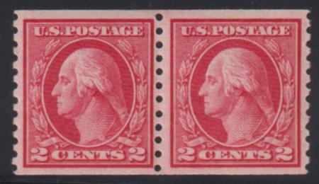 US Washington - Franklin #453 Mint LH F - VF Mostly well-centered pair, Type 1 Cat Value: $300