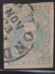 US Confederates and Possessions #CSA2e VF Light Milky Blue Cat Value: $325