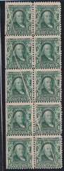 US Bureau and Regular Issues #300 Mint NH  Single set left vertical block of 10 with multiple perprinting paper creases