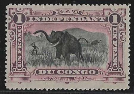 Belgian Congo 24a  F-VF Mint Hinged Rose lilac cv $500