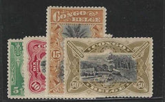 Belgian Congo 41-44  F-VF Mint Hinged cv $42.50