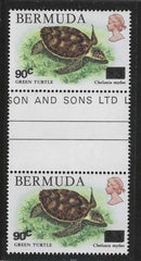 Bermuda 509 var.  VF Mint NH Double Surcharge error gutter pair. cv $220 ++