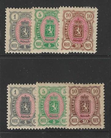 Finland 43-5  Mint Hinged High values partial each set cv $53.50 Either set priced at $35.