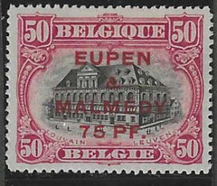 Germany Occupation Eupen Malmedy Scott 1N23var Mi6C  Mint Hinged Perf 14 ¾ x 15 - signed cv 100 = $110