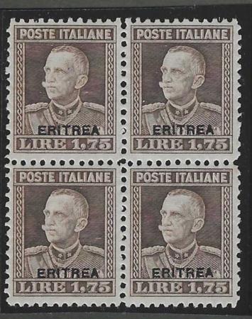 Eritrea 107A  F-VF Mint NH block cv $240 stamp