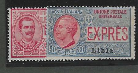 Libya E1-2  F Mint NH cv NG $217.50