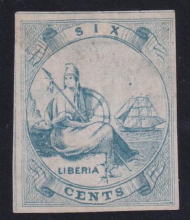 Liberia CT4B6  Von Salesky VF  Trial Color Blue