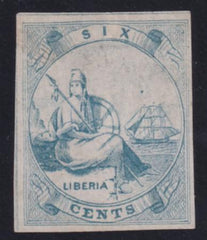 Liberia CT4B6  Von Salesky VF  Trial Color Blue
