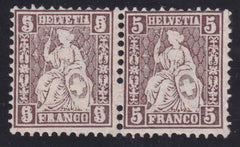 Switzerland 61a F-VF Mint Hinged Error in pair with normal