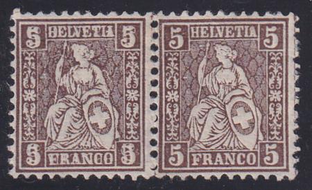 Switzerland 61a VF Mint Hinged Error in pair with normal