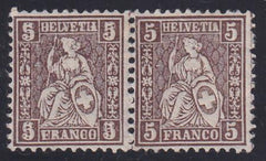 Switzerland 61a VF Mint Hinged Error in pair with normal