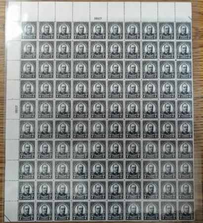 US Modern #559 NH F - VF 7c McKinley UL pane of 50 Plate # 18117 Cat Value: $929 as 2 PB/6 + 38 singles