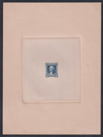 US Essays and Proofs #710P1a  5c Washington Bicentennial Die Proof of Wove Paper Proving Room Control Number 70100 on back. Believed fewer than 5 exist.  Cat Value: $1000