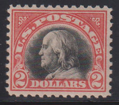 US Washington - Franklin #523 NH F - VF $2 orange red & black, Perf II Cat Value: $1175